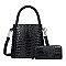 2 in 1 Quality Alligator Skin Satchel & Wallet Set