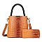 2 in 1 Quality Alligator Skin Satchel & Wallet Set