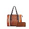 2-IN-1 Alligator Crocodile Satchel Set With Wallet