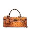 Boutique Croco Boxy Padlock Satchel / Cross-body