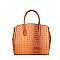 2 IN 1Crocodile Accented Satchel Handbag With Wallet