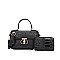 2 in 1 Crocodile Twist Lock Satchel - Wallet Set