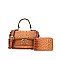 2 in 1 Crocodile Twist Lock Satchel - Wallet Set