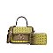 2 in 1 Crocodile Twist Lock Satchel - Wallet Set