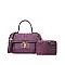 2 in 1 Crocodile Twist Lock Satchel - Wallet Set