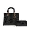 2-IN-1 Crocodile Quality Satchel Wallet Set