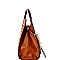 Wooden Handle Crocodile Print Satchel Wallet SET