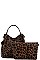 2 IN 1 ANIMAL PATTERN DOUBLE STRAP SATCHEL BAG