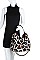 2 IN 1 ANIMAL PATTERN DOUBLE STRAP SATCHEL BAG