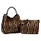 Leopard Chain Handle 2 in 1 Hobo-Shoulder Bag