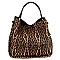 Leopard Chain Handle 2 in 1 Hobo-Shoulder Bag