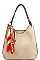 CHIC SMOOTH TEXTURED PU LEATHER PRINCESS SILK SCARF SHOULDER BAG JYD-0478