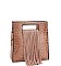 FASHIONABLE TEXTURED PU LEATHER STUDDED AND TASSEL CROCO SATCHEL JYD-0497