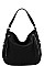 STYLISH TEXTURED PU LEATHER SIDES ZIP HOBO BAG JYD-0501