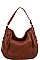 STYLISH TEXTURED PU LEATHER SIDES ZIP HOBO BAG JYD-0501