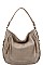 STYLISH TEXTURED PU LEATHER SIDES ZIP HOBO BAG JYD-0501