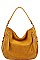 STYLISH TEXTURED PU LEATHER SIDES ZIP HOBO BAG JYD-0501