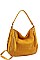 STYLISH TEXTURED PU LEATHER SIDES ZIP HOBO BAG JYD-0501