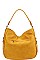 STYLISH TEXTURED PU LEATHER SIDES ZIP HOBO BAG JYD-0501