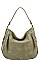 STYLISH TEXTURED PU LEATHER SIDES ZIP HOBO BAG JYD-0501