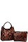 2 IN 1 SNAKE PATTERN SATCHEL WITH LONG STRAP