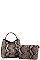 2 IN 1 SNAKE PATTERN SATCHEL WITH LONG STRAP