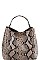 2 IN 1 SNAKE PATTERN SATCHEL WITH LONG STRAP