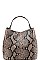 2 IN 1 SNAKE PATTERN SATCHEL WITH LONG STRAP