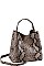 2 IN 1 SNAKE PATTERN SATCHEL WITH LONG STRAP