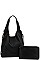2 IN 1 DOUBLE STRAP HOBO BAG WITH LONG STRAP