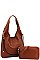 2 IN 1 DOUBLE STRAP HOBO BAG WITH LONG STRAP