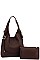 2 IN 1 DOUBLE STRAP HOBO BAG WITH LONG STRAP