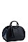 OVAL SIDE CROCO TEXTURED TASSEL SATCHEL WITH LONG STRAP