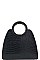 CROC PATTERN SATCHEL WITH LONG STRAP