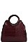 CROC PATTERN SATCHEL WITH LONG STRAP