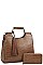 2 IN 1 CROC STYLISH TASSEL ACCENT SATCHEL WALLET SET