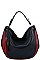 TWO TONE TASSEL HOBO BAG WITH LONG STRAP