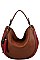 TWO TONE TASSEL HOBO BAG WITH LONG STRAP