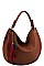 TWO TONE TASSEL HOBO BAG WITH LONG STRAP