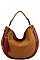 TWO TONE TASSEL HOBO BAG WITH LONG STRAP