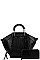 2IN1 FASHION STYLISH CROCO TEXTURED SATCHEL WITH MATCHING WALLET