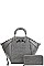 2IN1 FASHION STYLISH CROCO TEXTURED SATCHEL WITH MATCHING WALLET