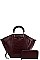 2IN1 FASHION STYLISH CROCO TEXTURED SATCHEL WITH MATCHING WALLET
