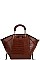 2IN1 FASHION STYLISH CROCO TEXTURED SATCHEL WITH MATCHING WALLET