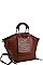 2IN1 FASHION STYLISH CROCO TEXTURED SATCHEL WITH MATCHING WALLET