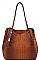 CROC SATCHEL WITH LONG STRAP