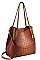 CROC SATCHEL WITH LONG STRAP