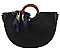 TRENDY SILK SCARF HALF CIRCLE TOTE BAG