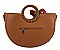 TRENDY SILK SCARF HALF CIRCLE TOTE BAG