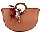 TRENDY SILK SCARF HALF CIRCLE TOTE BAG